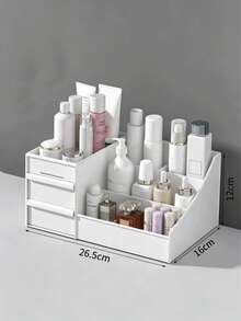 1PC Plastic Drawer Style Desk Organizer Box, Stationery Storage Container With Multiple Compartments For Pens Markers, Classroom Office Dorm Room Table Supply Holder, Stackable Shelf For School Home, Practical Gift For Students School Supplies - Style 1 - View 11