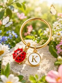 Ladybug Metal Keychain, Customizable, Back To School Bag Keychain Gift, Mother's Day Father's Day Gift, Gift For Boys Gifts For Mother, Father, Graduation, And Teacher - Red Ladybug - View 3