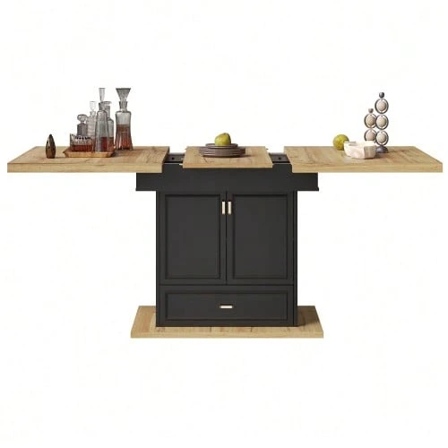 Extendable Dining Table - Wooden Table From 110 To 140 Cm For Kitchen And Dining Room - Seats 6 - Dimensions: 110 X 80 X 75 Cm - For Patio And Living Room - 自然色 - 查看 1