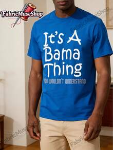 It'S A Bama Thing You Wouldn't Understand  T-Shirt | Casual Crew Neck, Medium Stretch Fabric, Geometric-pattern, All-season, Regular Fit - Weiss - Übersicht 7