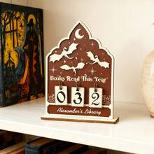 1pc Wooden Reading Counter Pendant, Fun Bookshelf Decor, Personalized Book Reading Tracker, Annual Reading Volume Counter, Library Decoration, Bookshelf Decor Book Tracker Sign, Reader Gift, Bookworm Enthusiast Gift, Book Lover Christmas Gift - A - View 3