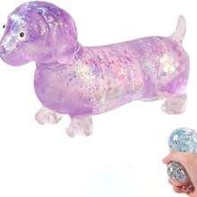 1pc (Random Color) Transparent Colorful Sausage Dog Squeeze Toy, Transparent Colorful Sausage Dog Plush Stress Relief Toy, Suitable For Teenagers, Students And Office Workers, Ideal For Classroom Supplies, Party Favors And Gift Bag Fillers, Perfect For Back To School, Birthday And Holiday Gifts. - Multicolor - View 15