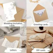 20/50/100pcs Brown Kraft Self-Seal Envelopes,16cm X 11cm Invitation Envelopes Ideal For Wedding Invitations, Thank You Notes, And Gift Cards - Kraft Paper Envelope - View 5