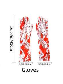 5pcs/Set Dekorasi Pesta Halloween: Sarung Tangan Berdarah, Kaos Kaki Bermotif Darah, Celemek, Perlengkapan Kostum Cosplay - MultiWarna - View 11