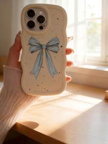 Y2K Polka Dot Bow Pattern Macaron Dopamine Color Soft TPU Wavy Hem Phone Case Compatible With Galaxy A03 A04 A05 A06 A11 A12 A13 A14 A15 A16 A20S A21S A22 A23 A24 A25 A26 A31 A32 A33 A34 A35 A36 A50 A51 A52 A53 A54 A55 A56 A73 S20FE S21FE S22 S22U S23 S23+ S23U S233FE S24 S24+ S24U S25 S25+ S25U/ Note 11 Note 12 Note 13 Note 14 /Samrt/Honor/Y7 Y9/Ealme C53 C55 - White - View 2