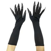 1 Pair Extra Long Fingernail Effect Halloween Gloves, Halloween Party Decoration, Stage Performance Prop, Funny Gloves, Cosplay Accessory - A - View 10
