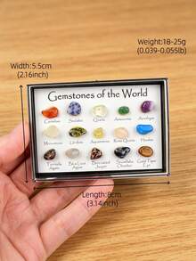 15 Types Natural Crystal Mineral Specimen Box Raw Ore Mineral Collection Display Box Children's Geology Science Education Teaching Ornament Student Collection Gift - Small Specimen Box - View 5