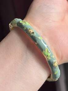 1pc Fashionable New Bohemian Style Gold-Plated Floral Enamel Bracelet, Suitable For Women And Girls (Due To Enamel, Color May Vary Slightly Under Different Lighting) - Small Flower Bracelet - View 29