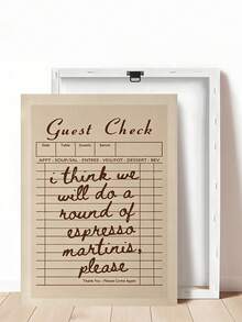 1pc"Chef Was Cute Would Eat Here Again"Wall Art Print Kitchen Canvas Poster, Minimal Kitchen Poster, Chef Wall Art Print, Restaurant Art, Guest Check Funny Espresso Martini, Preppy Poster Apartment Bar Cart Decor,Wall ArtFramed/Unframe - 1pc - View 18