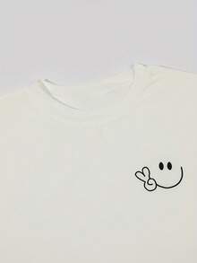 Women's Short-Sleeve T-Shirt, Y2K Geometric Print, Christmas Top - 黑色 - 查看 9
