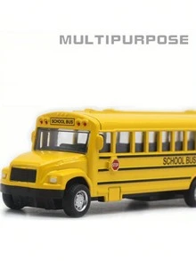 1/2PCS Pull Back School Bus Toy, Simulation Alloy School Bus Vehicle Model, Realistic Classic Bus Play Toy, Educational Collectible Gift For Boys Girls Children Ages 3 4 5 6 7-10 Year Old Back To School Supplies, Christmas Stocking Suffers, Part Gift - Multicolor - View 5