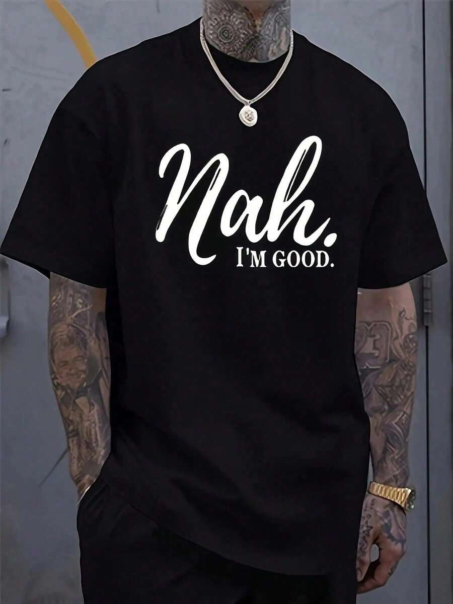 Men's Vintage Graphic T-Shirt, Hurley Navy Blue T-Shirt With White Logo, Soft Cotton, Loose Fit, Casual Summer Beach And Street Wear, Fade Resistant - 軍綠色 - 查看 1