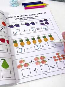 MINKOJA 1pc Number Coloring Practice Book, Suitable For Preschoolers' Logical Thinking Training, Suitable For 3-6 Years Old Children, Preschool Preparation Material, Fun Math Practice Book, Suitable As Holiday Gift, Classroom Learning Tool, School Supplies, Back To School Supplies, Toys - Multicolor - View 11