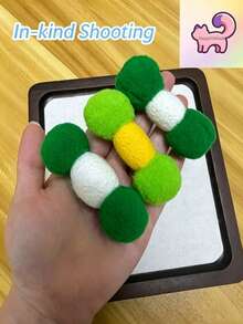 3/1pcs Cat Felt Ball Toys With Built-In Bell, Pet Toys, Self-Entertainment, Boredom Relief, Scratch And Bite Resistant, Perfect For Your Cat To Play Indoors, Interactive Felt Cat Kicking Ball Toy, Perfect Gift For Playful Cats. - Multicolor - View 12