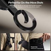 New 3-In-1 Phone Stand, Bionic Octopus Suction Cup And Magnetic Design, Suitable For Most Scenarios, High-Strength Magnet Combined With Stable Suction Cup For Iron Surfaces Or Smooth Surfaces, Portable Travel Stand With Carabiner Design - Black - View 4
