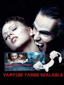 2pcs/Set-Halloween Retractable Vampire Fangs Party Props, Vampire Zombie Teeth Cosplay Costume Accessories, Bloody Fake Teeth For Halloween Party - View 8
