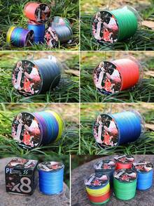 SOUGAYILANG Línea de pesca trenzada de 8 hebras 100m 300m Línea de pesca de carpa de múltiples hebras Línea PE 22-88lb Resistente al desgaste Accesorios de pesca - Multicolor - Ver 10