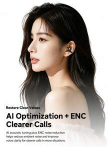 Lenovo SUNYAO Open-Ear Clip-On Bluetooth Headphones: Bluetooth 6.0, Low Latency, ENC Intelligent HD Call Noise Reduction, Long Battery Life, Sweat-Proof For Everyday Use, Stable During Exercise And Fitness, Comfortable For Extended Wear, Compatible With Smartphones And Tablets. - View 6