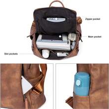 CLUCI Bolsa de cuero para mujeres Convertible Grande Caminata larga Damas Diseñador Moda Casualmente College Bolsa de hombro - 0-2 Marrón bicolor - Ver 5