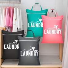 1pc Large Travel Laundry Bag With Handle, Suitable For Dirty Clothes Washing, Wet & Dry Swimwear Bag, Gym Training Bag, College Dorm Use - Multicolor - View 2
