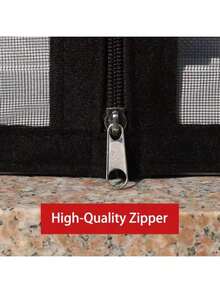 1pc Zippered Self-Adhesive No-Drill Window Screen, Mosquito & Insect Proof Mesh For Living Room And Bedroom - A - View 7