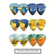 Set 12 Buah Pick Gitar Gaya Van Gogh | Bahan ABS Cetak Warna Dua Sisi | Kompatibel dengan Berbagai Instrumen Gitar/Gitar Listrik/Bass | Aksesori Musik Koleksi Seni | Hadiah Kreatif untuk Pecinta Musik - MultiWarna - View 13