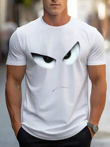 Men Casual Short Sleeve Tee 1 Pcs 100% Heavy Cotton - Comfortable Crew Neck, Soft Adorable Tees Tops - 白色 - 查看 5