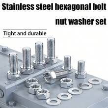 300pcs Stainless Steel Hex Head Bolt Kit With Nuts, Washers, And Spring Washers - DIN933 8.8 Grade, M3 Full Thread, A2/A4 Marine Grade, Metric Coarse Thread, For Machinery (Note: M3 Small Bolts) - A - View 4