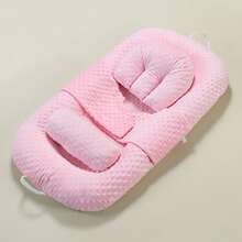1pc Baby Nest, Portable Baby Bed, Newborn Lounger, Bean Velvet + Breathable Mesh, Reversible, Suitable For All Seasons, Fits 0-12 Months Boys And Girls - Multicolor - View 12