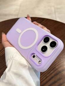 Funda de teléfono - Funda de teléfono magnética 2 en 1 de color caramelo de lujo, compatible con Apple 17 Pro Max, Air 16, 15, 14, 13, 12 Pro Max Plus, cubierta protectora, carcasa suave mate, con carga inalámbrica magnética, cubierta trasera a prueba de golpes, compatible con 17 Pro Max - morado claro - Ver 7