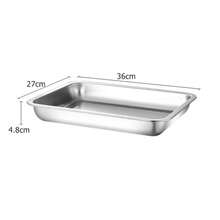 Set Of 5 Stainless Steel Trays Or Inserts, 36x27x4.8cm. Ideal For Buffets. Can Also Be Used For Baking Food. - View 2