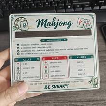 Flat Printed Acrylic Mahjong Line Finder, American Mahjong Rules Reference Card, Casual Game Accessory, Home Gathering/Friends Party Mahjong Set - A - View 5
