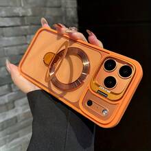 スマホケース - 新しいしいデュアルスタンド払いきスマホケースは、 17、16、15、14、13、12、11 Plus Pro Max Air 16Eに対応しています。   レンズフレームはスタンドオープナーとしても機能し、ワイヤレス充電にも対応しています。 デバイスを保護するする透明なスマホケースです。 - オレンジ - チェックする 4