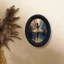 1pc 3D Black Vintage Oval Picture Frame With Hook, Suitable For Home Decor, Holiday Decor, Office Decor, Exquisite Wall Art Decoration - 24 - View 8