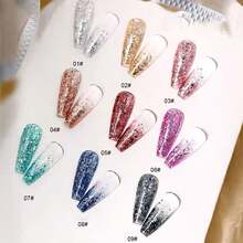 MISS MIANEL 10ML/Pc Suoer Flash Platinum Korean High Density Glitter Whitening Gel Nail Polish White Pink Gold Black Green Sparkling Glitter Nail Polish Manicure Supplies UV LED Light - Multicolor - View 4