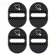 Car Door Lock Shock Absorber Cover, Heart-Shaped Design With Carbon Fiber Texture, Shock-Absorbing, Noise-Reducing, Sound-Insulating, Rust-Proof And Sealing Cushioning - Heart-shaped Shock Absorber Sleeve - View 7