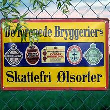 1pc Vintage Danish Beer Brand Metal Tin Sign 20.32cm x 30.48cm - Retro Brewery Wall Art with Vibrant Yellow & Blue Design, for Man Cave Bar Cafe Garage Decor, Collectible Gift for Beer Enthusiasts, Beer Accessories, 2D Flat, Perfect for Room Decor - 1PC - Übersicht 3