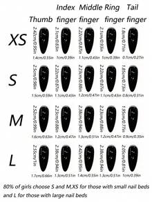 10pcs Pure Handmade Almond Press On Nails, Minimalist Elegant Style, White French Design, Asymmetric Silver Curve Line Patterns For Women And Girls, Spring Summer Fall Winter Festivals Party And Daily Life Use - White - View 9