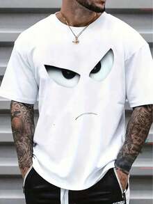 Men Casual Short Sleeve Tee 1 Pcs 100% Heavy Cotton - Comfortable Crew Neck, Soft Adorable Tees Tops - 白色 - 查看 6