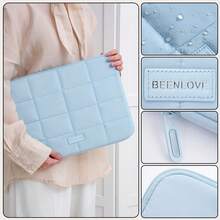 Fashionable Fluffy Quilted Laptop Sleeve, Fits 13/14/15.6 Inch Laptops, Soft Cotton Padded Tablet/Laptop Bag, Compatible With MacBook Pro/Air, Shockproof Laptop Sleeve With Zipper, Lightweight Unisex Computer Bag, Cute Feather Design, Portable Laptop Sleeve, Suitable For School, Work And Travel, Protective Case, Essential Laptop Sleeve For College - Multicolor - View 2