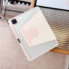 1 pieza Funda protectora para tableta con estampado de estrella de mar a rayas rosas, rotación 360°, compatible con iPad 11/A16/10th/Air4/5/6/Pro 12.9/2024/2025/2020/2021/2022/2023/10.2/10.9, compatible con Galaxy Tab A8/A9 Plus/S6 Lite/S7/S9FE PLUS, compatible con Xiaomi, perfecto para trabajo, viajes y uso doméstico, compatible con Oppo Pad, Matepad, Pad, Honor Pad, Xiaoxin Pad - Multicolor - Ver 4