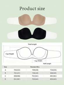 1pc Women's One-Piece Invisible Adhesive Bra, Invisible, Soft, Comfortable, Suitable For Dresses, Backless Tops And More - Multicolor - View 8