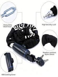 Bike Chain Locks With Multiple Sizes Available, Bike Locks Equipped With 2 Keys, Heavy-Duty Anti-Theft Bike Locks, Bike Chains Suitable For Motorcycles, Trucks, Iron Gates And Trolleys - Random Color - View 4