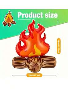 Inflatable Flame Decoration, Suitable For Camping Party Decor, Indoor And Outdoor Use, Realistic Campfire Prop, Also An Excellent Easter Gift - Multicolor - View 8
