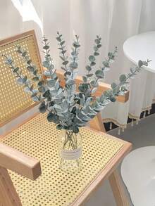 5pcs/Pack - Artificial Eucalyptus Leaves, Green Stems, Realistic Touch, Suitable For Wedding Vase Decoration, Home Greenery And Artificial Flower Arrangement, Artificial Plants, Autumn Decoration, Room, Tabletop, Garden Decoration, Indoor Decor, Valentine's Day Gift, Birthday, Graduation, Back To School Home Decor, Learning Supplies - 5-piece green - View 3