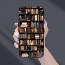 Vintage Bookshelf Style Phone Case For IPhone 16 Pro Max/15/14/13/12/11 - Protective Phone Case With Botanical Library Design, Scratch And Shock Resistant, Gift For Book Lovers - 樣式 1 - 查看 6