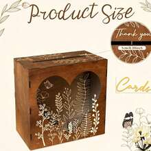 Wooden Wedding Card Box, Solid Wood With Slots, Gift Card Storage Box, Cross-Border Wedding Party Decoration Wooden Box - 1PC - View 7