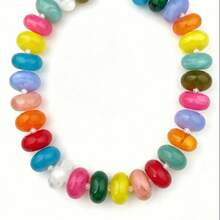 1pc Random Color Beaded Acrylic Colorful Gradient Beaded Necklace, Dopamine Accessory, Fashionable, Suitable For Daily Wear - Multicolor - View 2