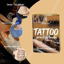 SUANGL Tattoo Practice Skin Notebook 1mm Thickness 10 Sheets Flexible Silicone Simulated Skin Portable Pocket Size Tattoo Training Practice Skin Suitable For Pattern Transfer And Needle Technique Practice - Multicolor - View 6