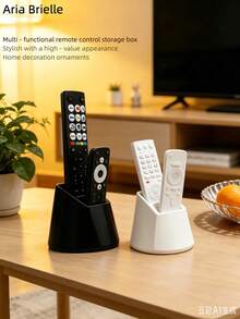 1 buah Rak Organizer Remote Control 2 Slot, Cocok untuk TV/DVD/Blu-Ray Player/Sistem Audio/Konsol Game, Pengorganisasian Media Ruang Tamu/Kamar Tidur, Kotak Penyimpanan Remote Control Dekoratif dengan Ruang Penyimpanan - Beraneka warna - View 12